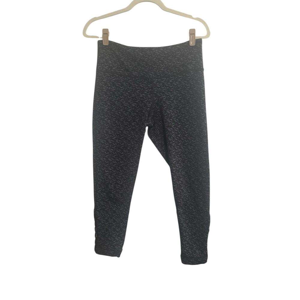 PrAna Women’s 3/4 Capri Leggings Black White Pattern Stretch Large #6172